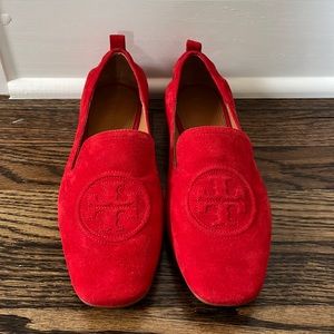 Tory Burch red suede flats